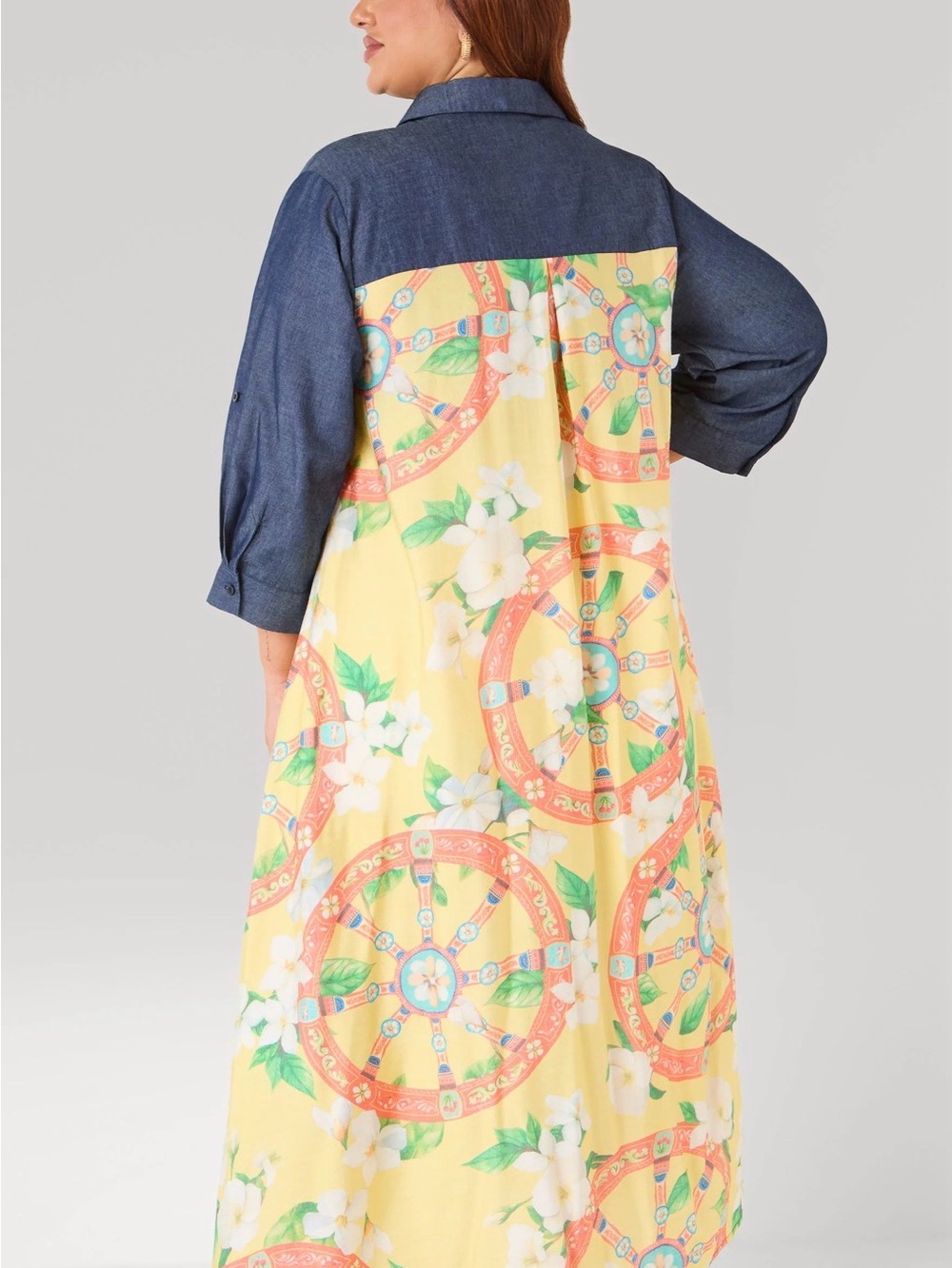 Size 30/32 Tall Colorful Shirt Dress - Picture 4 of 4